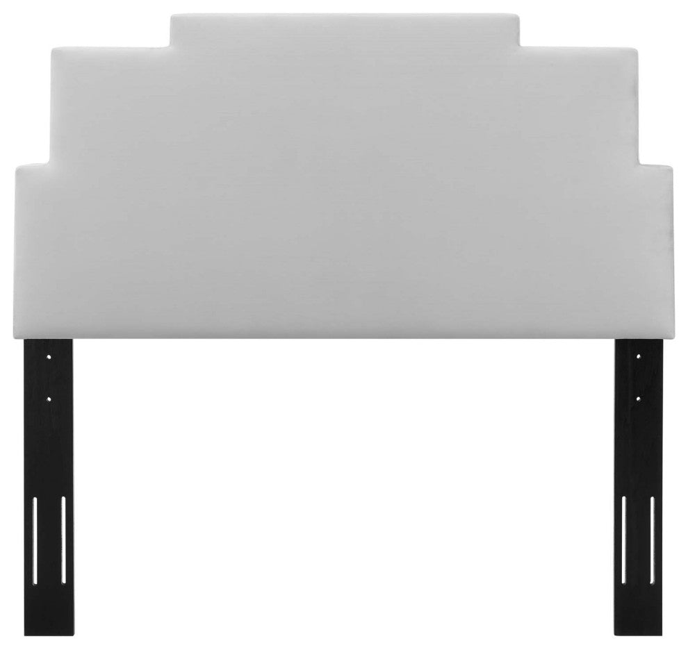 Headboard, Twin Size, Velvet, Light Gray, Modern Contemporary, Bedroom