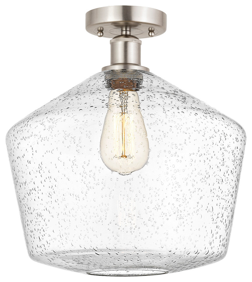 Innovations 616-1F-SN-G654-12 1 Light Semi-Flush Mount, Brushed Satin Nickel