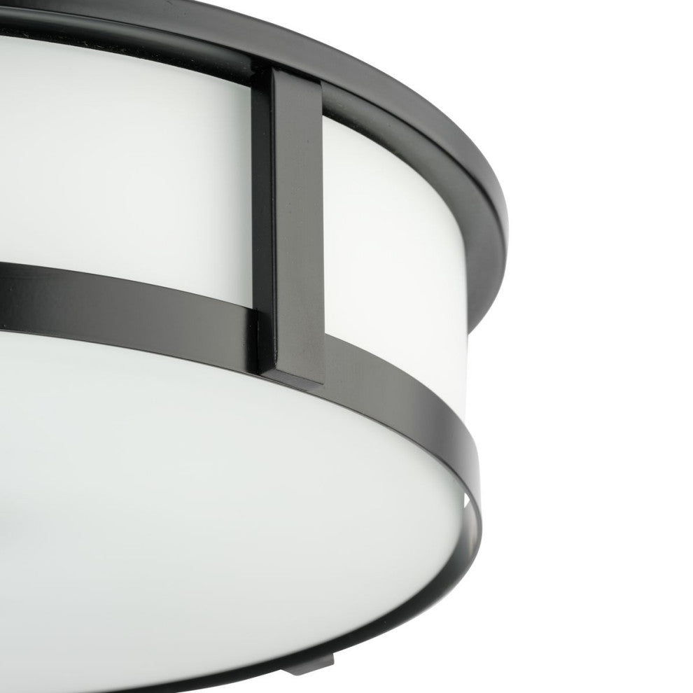 Gilliam Collection Three-Light New Traditional Flush Mount, Matte Black