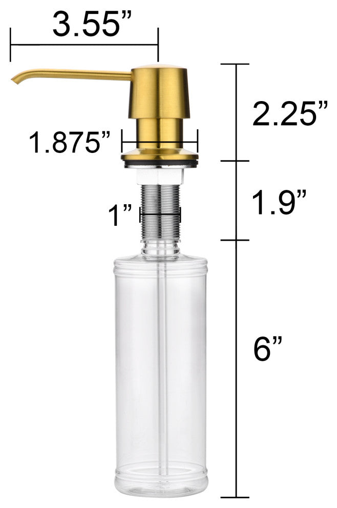 Kitchen Soap/Lotion Pump Dispenser, Brushed Gold