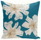 Polyester Pillow, Floral, Blue, White, Brown, 18"X18"