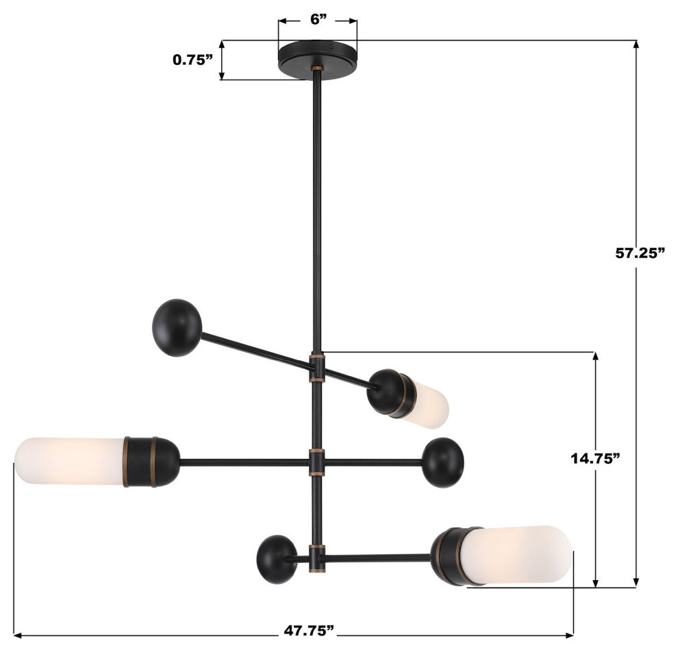 Crystorama Lighting Group CAP-8513 Capsule 3 Light 48"W LED - Matte Black /