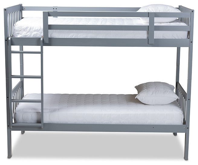 Baxton Studio Jude Modern and Contemporary Grayed Wood Twin Size Bunk Bed