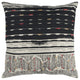 Black White Kantha Stitch and Knots Throw Pillow