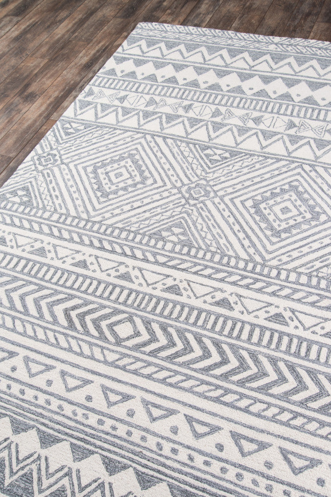Momeni Mallorca Wool Hand Hooked Gray Area Rug 9'x12'
