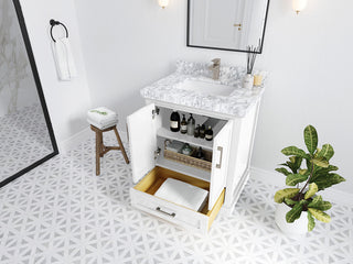 Boston 30 Single Sink Bath Vanity in White 1.5" Empira Quartz