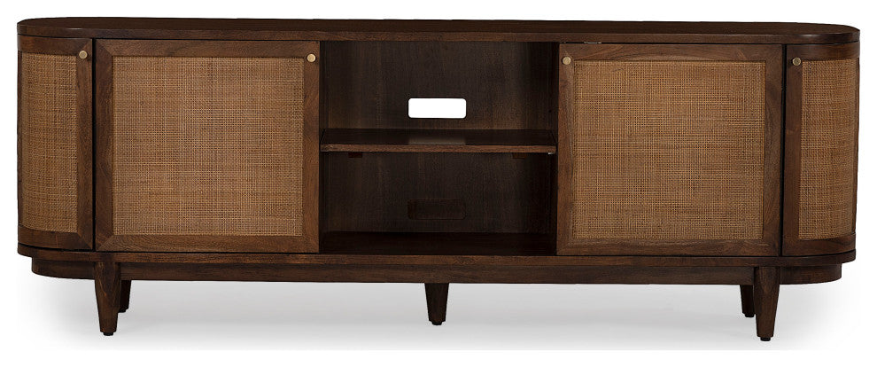 Canggu Cane Solid Wood Media Stand