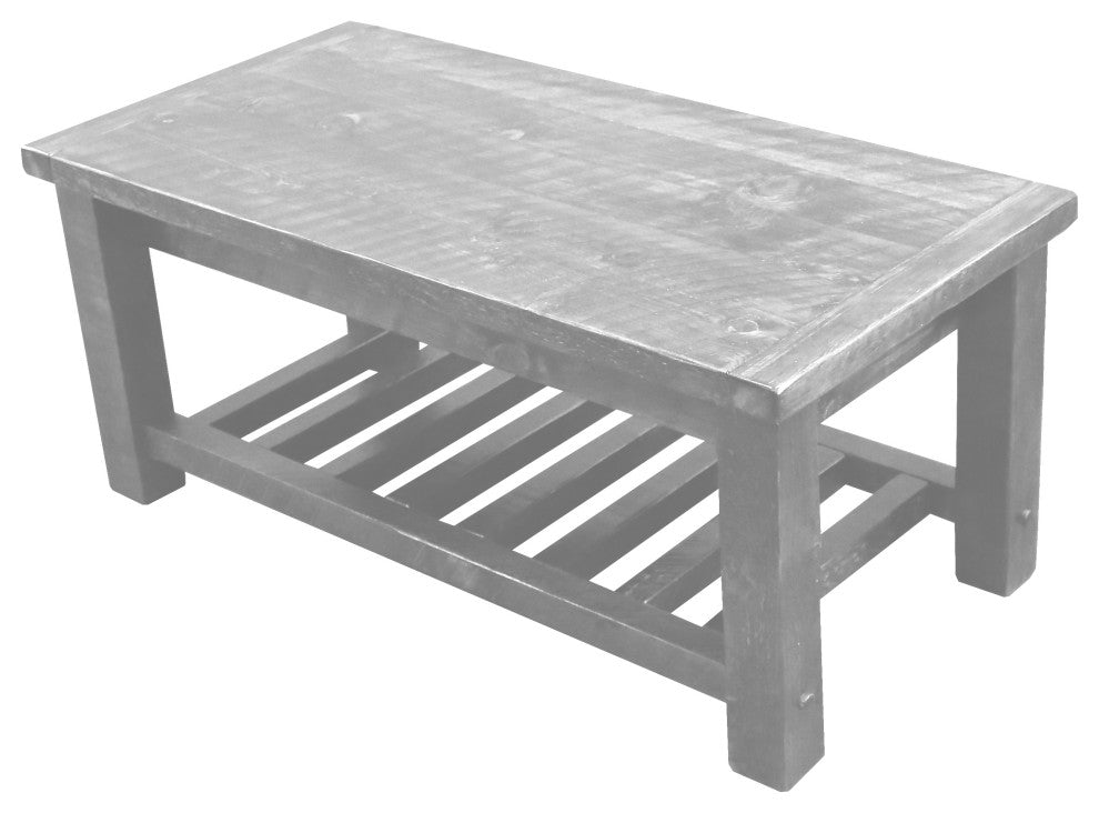 Barnwood Style Timber Peg Coffee Table, Thunder White