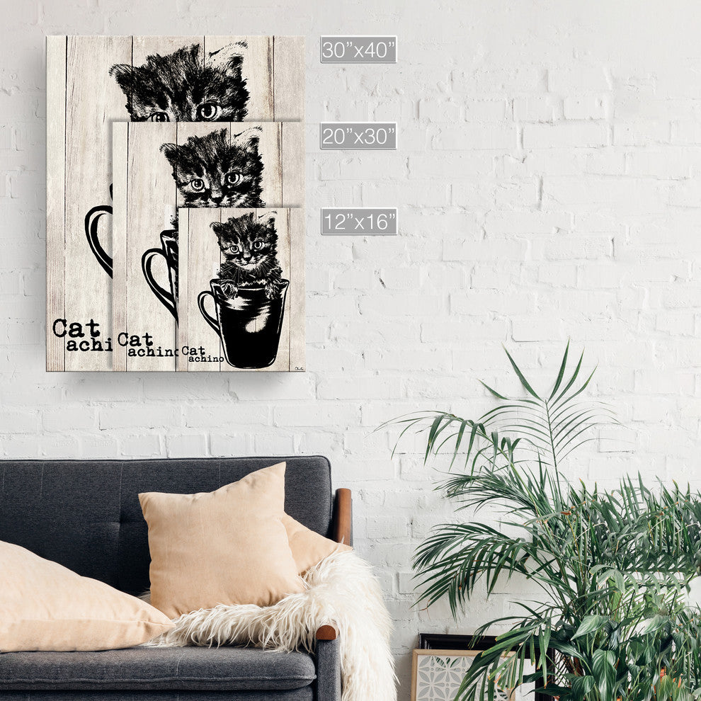 Ready2HangArt ''Catachino'' Wrapped Canvas Cat Wall Art, 40"x30"