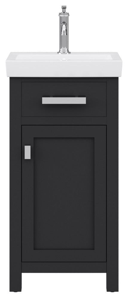 Mia 18 In. Integrated Ceramic Sink Top Vanity in Espresso with Single Faucet