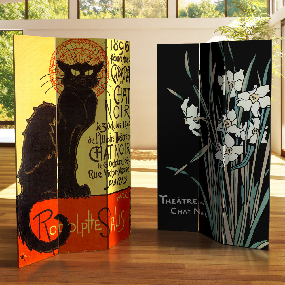 6'' Tall Double Sided Chat Noir Room Divider