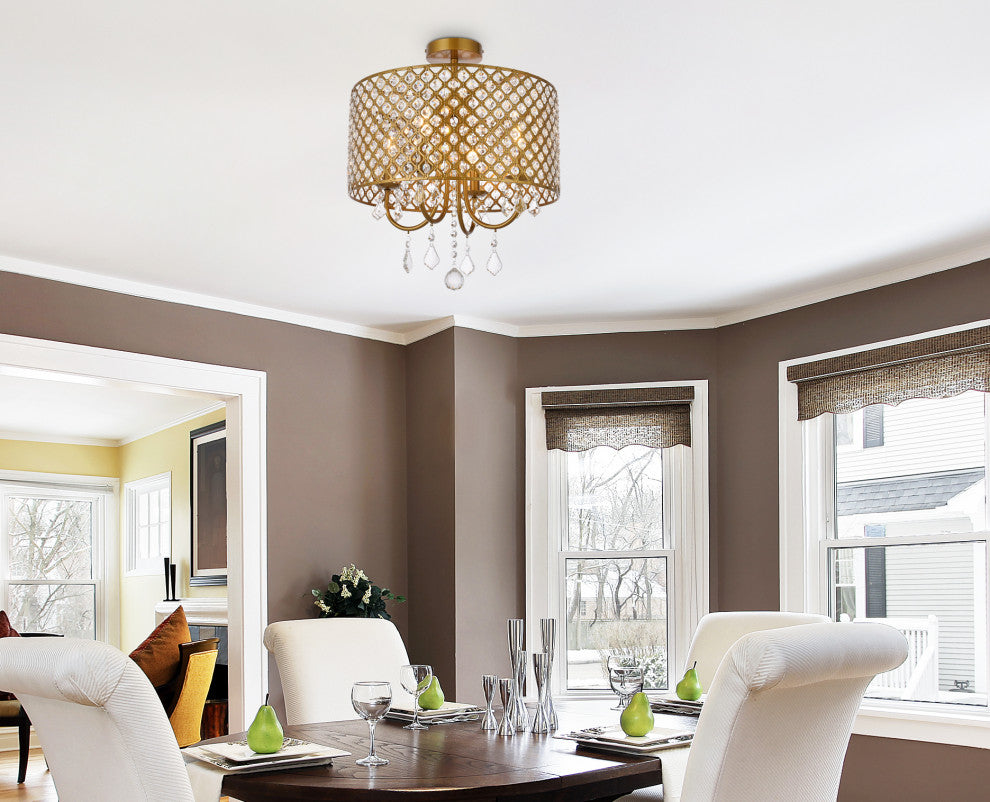 Emelia 17" Flush Mount, Brass