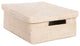 Loma Rattan Storage Box and Shelf Storage Basket, Latte - White Wash