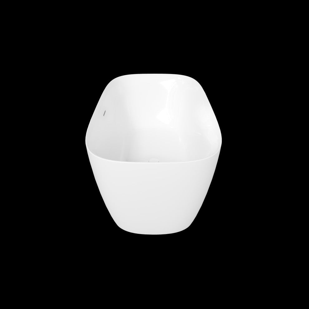 Perlato Catalonia Freestanding Soaking Tub, White, 59"