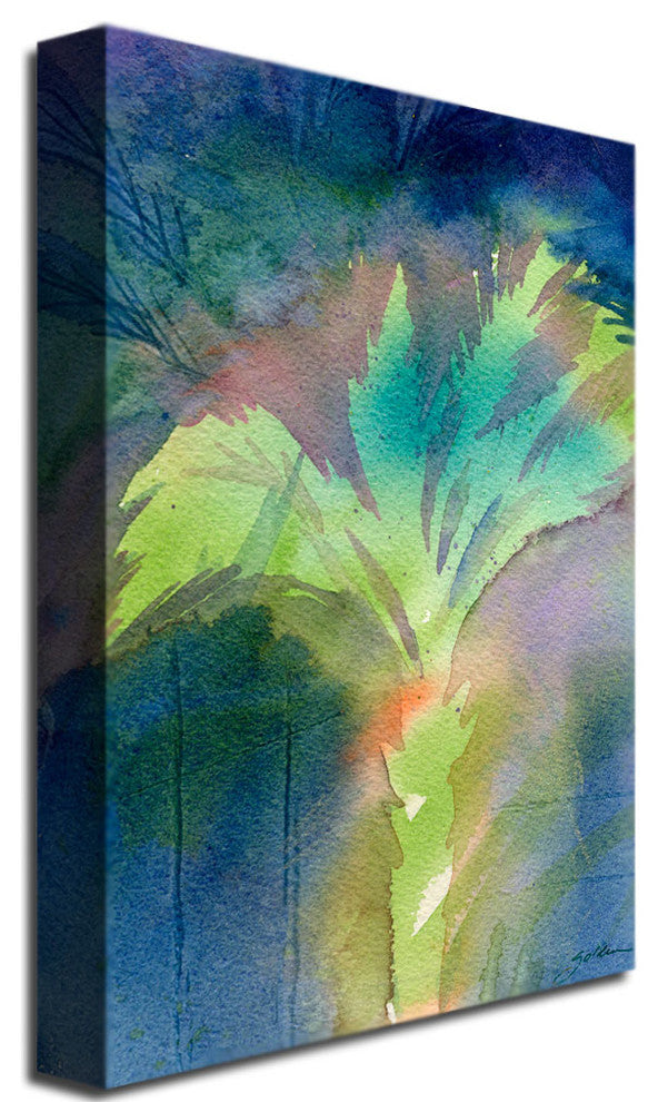 'Night Palm' Canvas Art by Sheila Golden