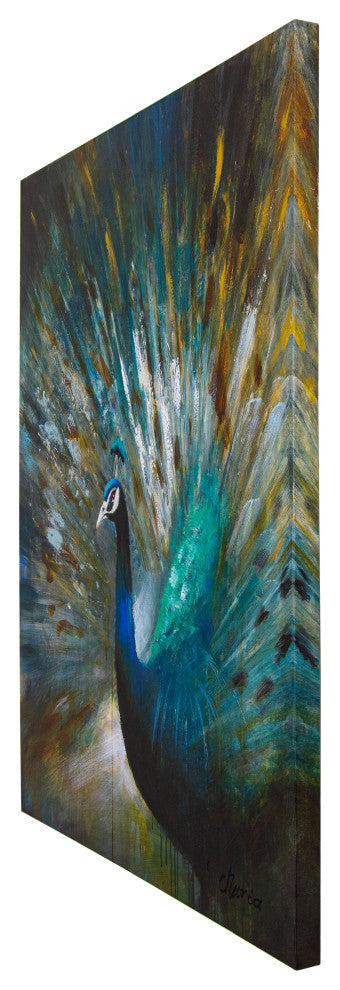 Peacock Prowess Art Painted On Canvas
