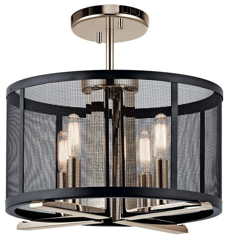 Kichler Titus 4 Light Pendant-Semi Flush in Polished Nickel