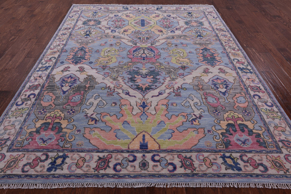Hand Knotted Turkish Oushak Wool Rug 8' 0" X 9' 11" - Q15858