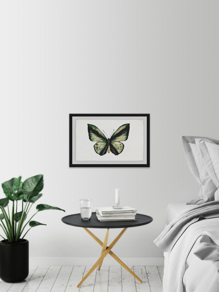 "Hunter Green Butterfly" Framed Painting Print, 30"x20"