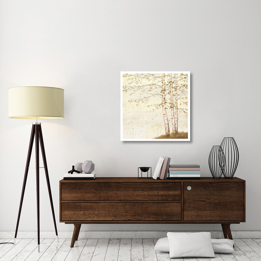 "Golden Birch II Off White" Digital Paper Print by James Wiens, 32"x32"