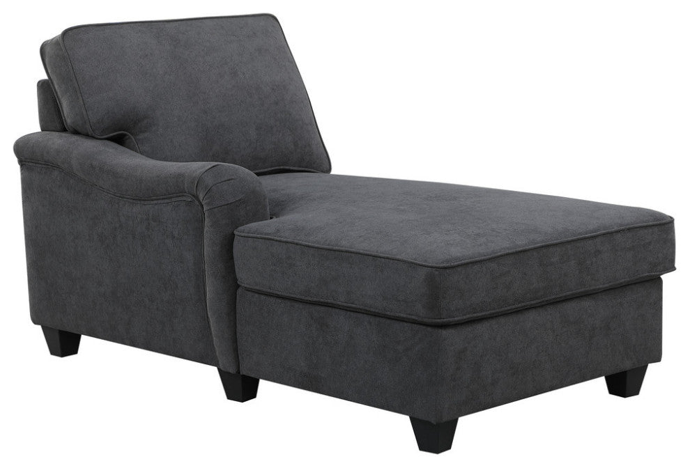 Lilola Home Leo Dark Gray Woven Double Chaise 4-Piece Modular Sectional Sofa