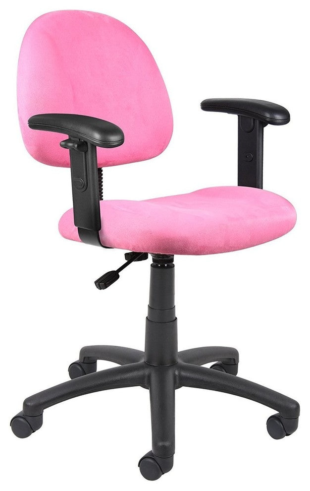 Perfect Posture Delux Microfiber Task Chair With Adjustable Arms in Pink