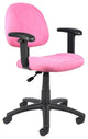 Perfect Posture Delux Microfiber Task Chair With Adjustable Arms in Pink