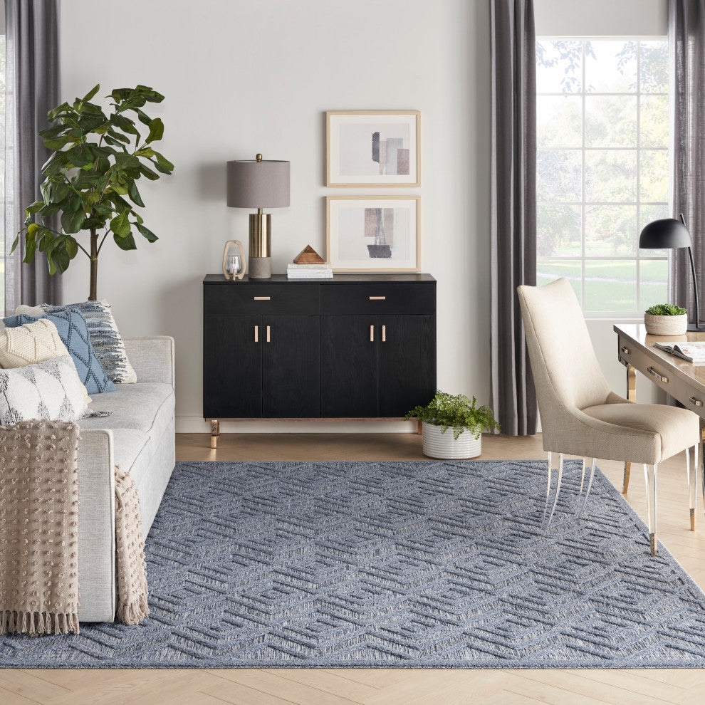 Nourison Versatile 8' x 10' Denim Blue Modern Area Rug
