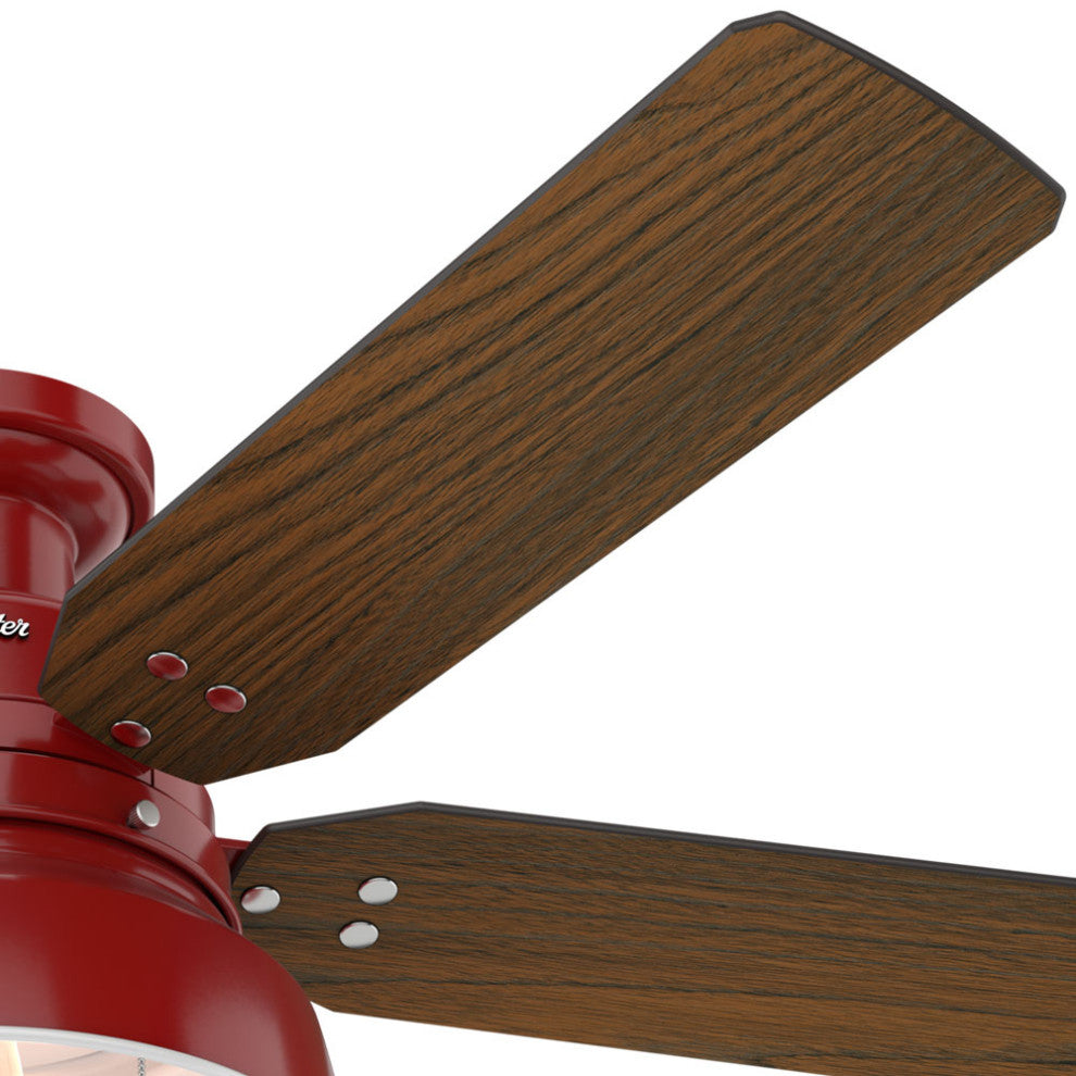 Hunter Fan Company  52" Mill Valley Ceiling Fan With Light, Barn Red