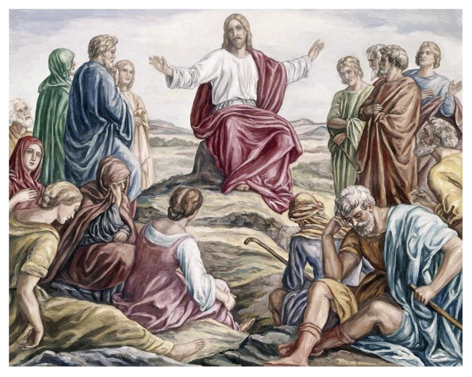 "Sermon on the Mount" Paper Print by Julius Schnorr von Carolsfeld, 18"x15"