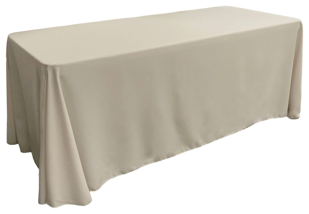 LA Linen Rectangular  Polyester Poplin Tablecloth, Light Gray, 90"x156"