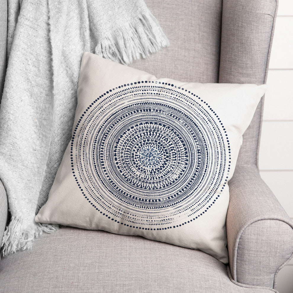 Circle and Dash Pattern 18x18 Indoor / Outdoor Pillow