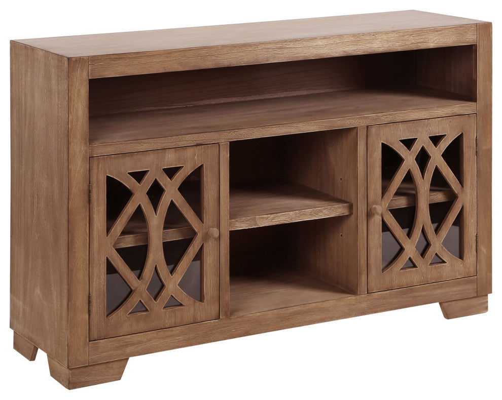 Saddle Sand Two Door Wooden Entertainment Stand 34"H56"Wx14"D