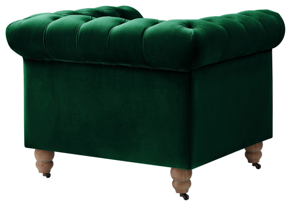 Rustic Manor Maddie Club Chair Button Tufted, Hunter Green