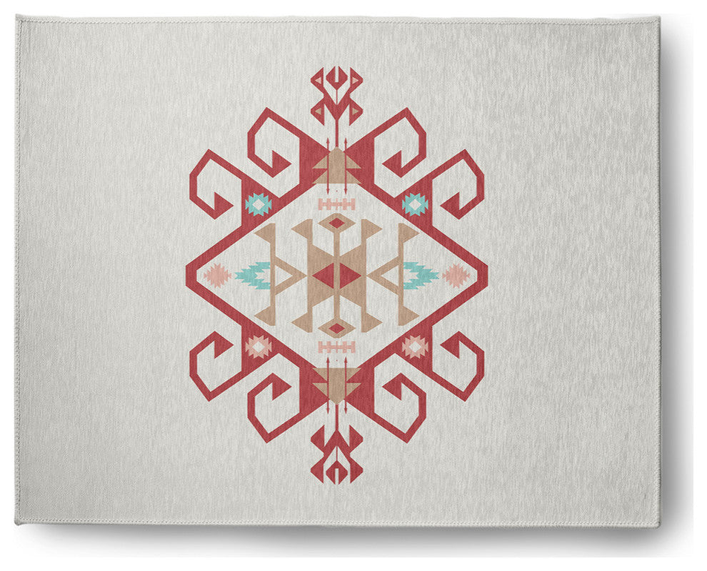 Southwest Medallion Spring Chenille Rug, Ligonberry Red, 8'x10'