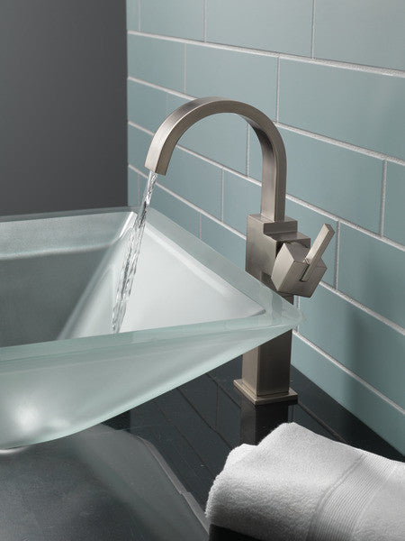 Delta Vero Single Handle Vessel Bathroom Faucet, Stainless, 753LF-SS