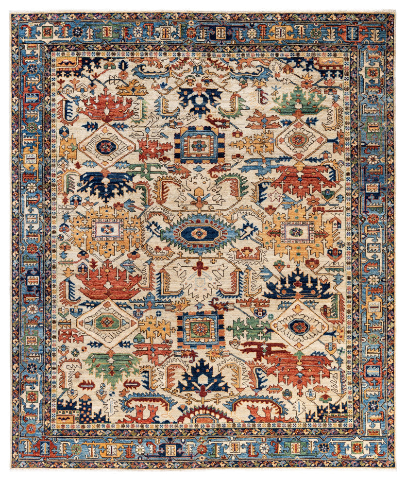 Serapi One-of-a-Kind Hand-Knotted Area Rug Ivory, 8'1" x 9'8"