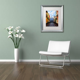 CATeyes 'Old San Juan 7' Matted Framed Art, Silver Frame, White Mat, 14x11