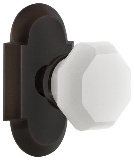 Cottage Plate Single Dummy Waldorf White Milk Glass Knob, Timeless Bronze