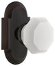 Cottage Plate Single Dummy Waldorf White Milk Glass Knob, Timeless Bronze
