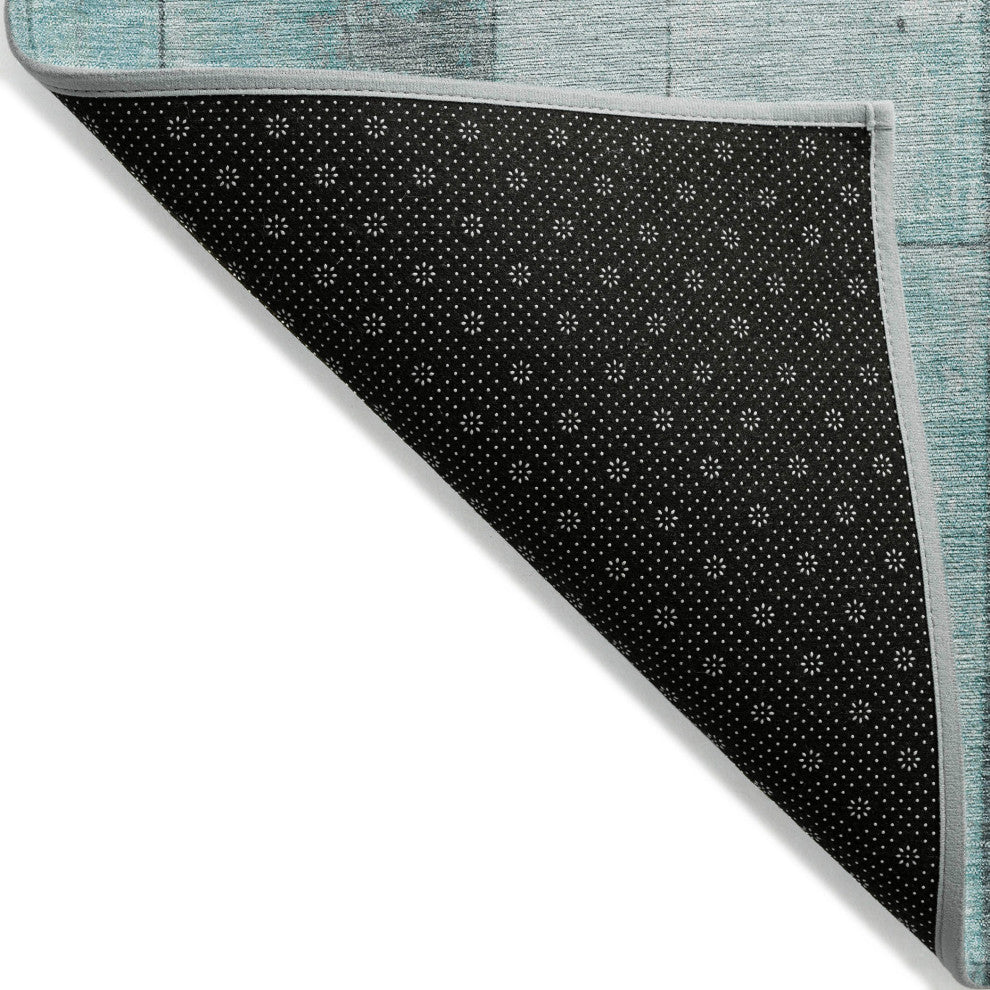 Machine Washable Indoor/Outdoor Chantille ACN1876 Teal 8' x 10' Rug