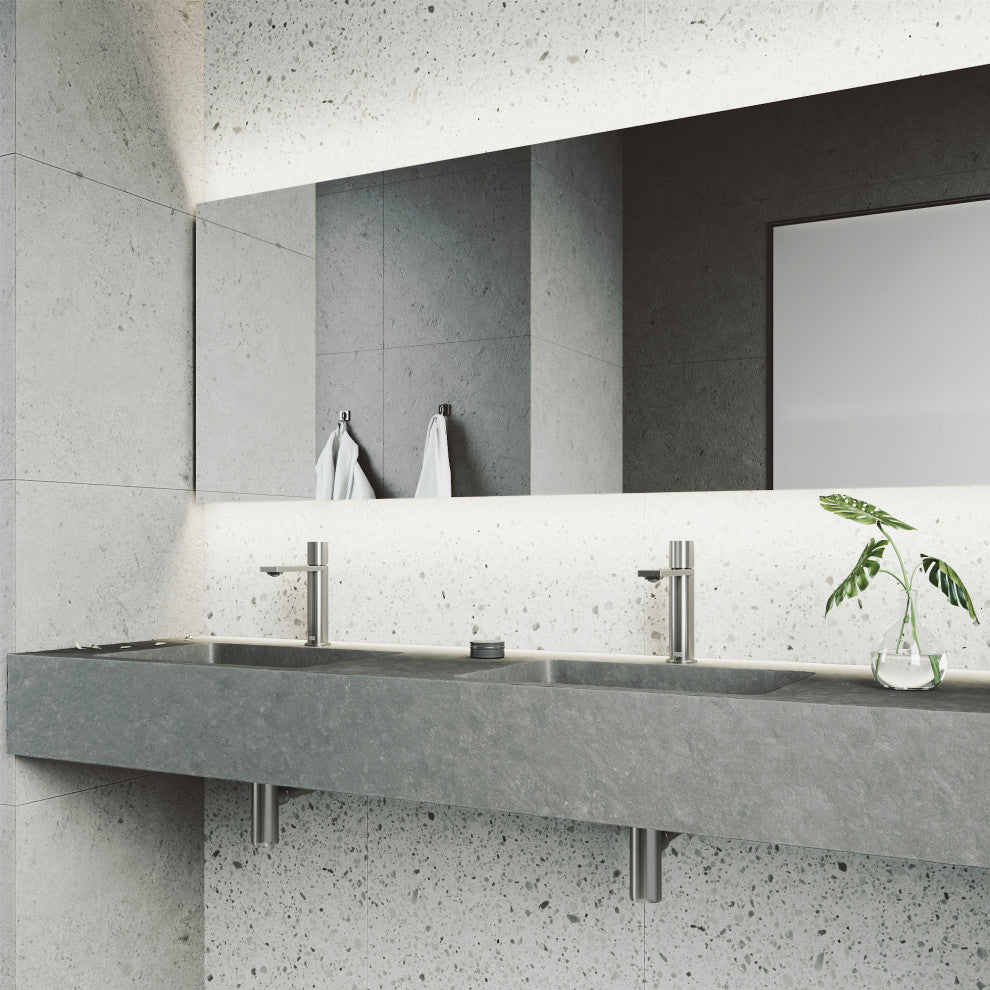 VIGO Halsey 8" H Single Handle Single Hole Bathroom Faucet, Brushed Nickel, Without Extras