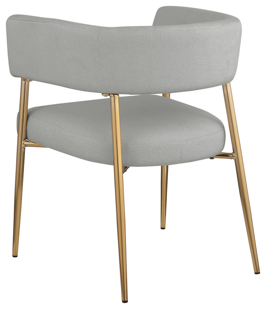 Creston Durable Linen Textured Fabric Upholstered Dining Chair, Grey
