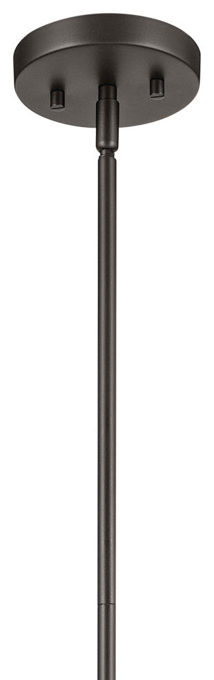 Avery 11.75" 1-Light Cone Pendant With Clear Seeded Glass, Olde Bronze