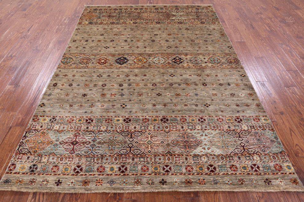 6' 9" X 9' 5" Khorjin Super Kazak Hand Knotted Wool Rug - Q12370
