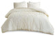Madison Park Margot Geo Chenille 3-Piece Comforter/Duvet Cover Mini Set, Ivory