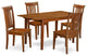 5 Pc Kitchen Table Set Table With Leaf And 4 Kitchen Chairs