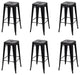 vidaXL Bar Stools 6 pcs Black Steel