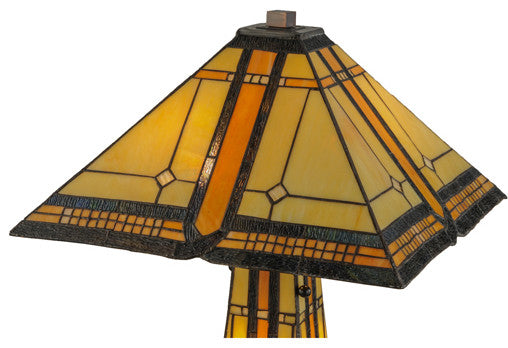 Meyda lighting 50805 25"H Sierra Prairie Mission Lighted Base Table Lamp