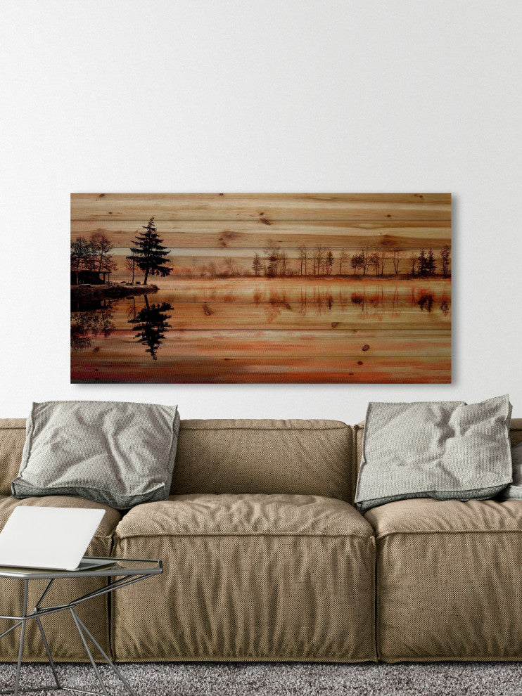 "Chanannes" Painting Print on Natural Pine Wood, 45"x22.5"